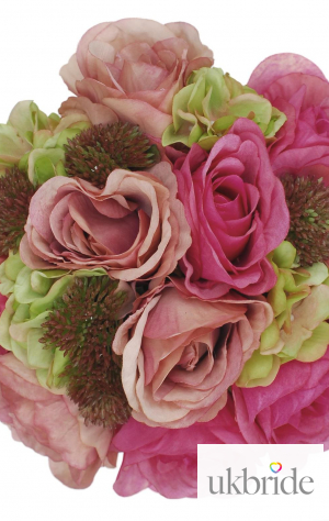 Vintage Pink and Magenta Rose Bouquet Suitable for a Bridesmaid  42.25 sarahsflowers.co.uk.jpg