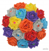 Mixed Turquoise, Orange, Red, Purple, Grey & Yellow Rose Wedding Posy Bouquet  44.95 sarahsflowers.co.uk.jpg
