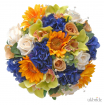 Brides Blue Silk Hydrangea, Green Orchid, Sunflower & Rose Wedding Bouquet  69.95 sarahsflowers.co.uk.jpg