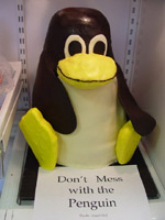 Tux from Linux Groom's cake