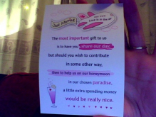 Wedding Forum - Money Towards the Honeymoon instead of Gifts - Page 1