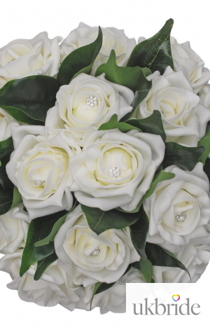 Bridesmaids Bouquet with Ivory Roses and Stunning Flower Gems  43.00 sarahsflowers.co.uk.jpg