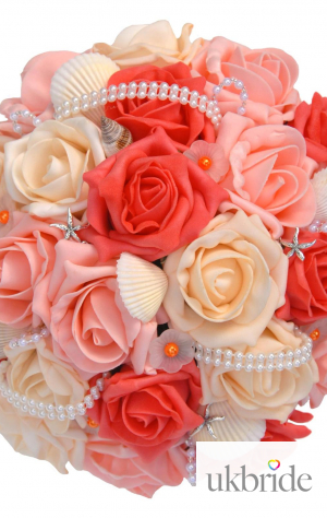 Mixed Rose, Sea Shell & Pearl Bridal Wedding Bouquet  72.95 sarahsflowers.co.uk.jpg