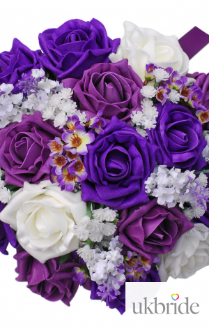 Bridesmaids Purple Wedding Bouquet in Mixed Flowers with Pearls  57.50 sarahsflowers.co.uk.jpg
