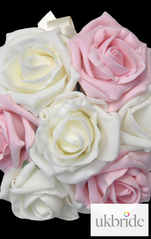 Flower Girls Ivory & Powder Pink Rose Childrens Posy  17.85 sarahsflowers.co.uk.png