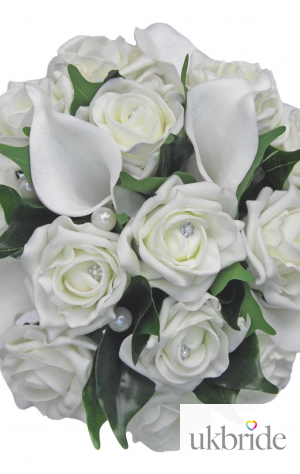 Sumptuous Bridesmaids Bouquet with Roses and Calla Lilies  55.75 sarahsflowers.co.uk.jpg