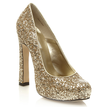 Gold Glitter shoes by Dune
