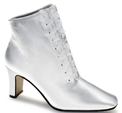 White satin bridal boot- Perdita’s Wedding Shoes
