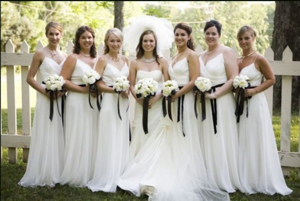 Bridesmaids wearing white discount