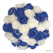 Navy Blue & Ivory Pearl Foam Rose Bridal Wedding Bouquet with Pearl Loops  76.05 sarahsflowers.co.uk.jpg