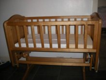 This is a crib (this one swings)