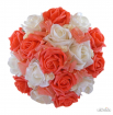 Coral & White Rose Bridesmaids Wedding Posy with Satin Roses  37.65 sarahsflowers.co.uk.jpg
