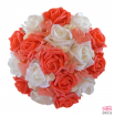 Coral & White Rose Bridesmaids Wedding Posy with Satin Roses  37.65 sarahsflowers.co.uk.jpg