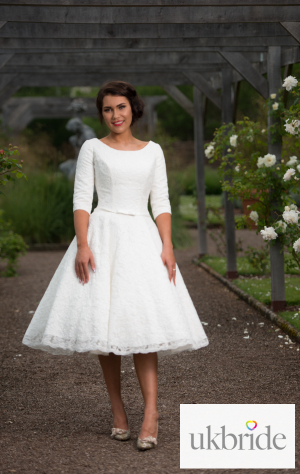 Timeless Chic Jaimie Tea Length Vintage 50s 60s Lace Wedding Dress With Sleeves (4)-3.png