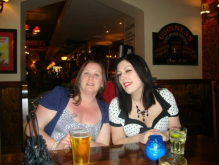 My bridesmaid and myself having a pre dinner drink 