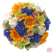 Brides Blue Silk Hydrangea, Green Orchid, Sunflower & Rose Wedding Bouquet  69.95 sarahsflowers.co.uk.jpg