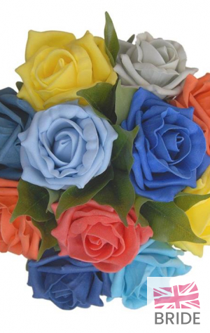 Mixed Colour Foam Rose Bridesmaids Wedding Posy Bouquet JR2_9717C.jpg