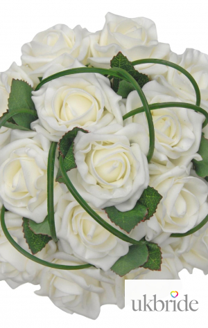 Bridesmaids Bouquet Handmade with Ivory Roses & Loops of Bear Grass  37.45 sarahsflowers.co.uk.jpg