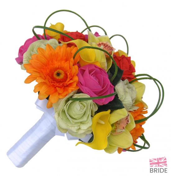 Brides Mixed Colour Orchid, Rose, Gerbera & Calla Lily Wedding Bouquet 2  88.95 sarahsflowers.co.uk.jpg