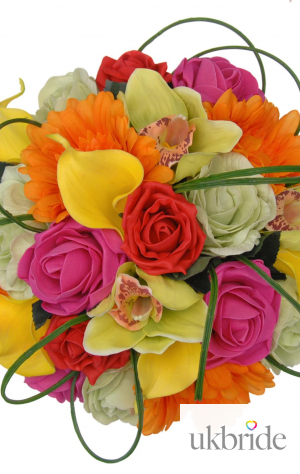 Brides Mixed Colour Orchid, Rose, Gerbera & Calla Lily Wedding Bouquet  88.95 sarahsflowers.co.uk.jpg