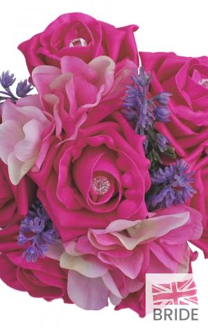 Cerise Pink Posy Bouquet with Lavender and Hydrangea  26.50 sarahsflowers.co.uk.jpg