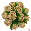 Coffee Rose Bridesmaids Posy Bouquet with Green Leaves  37.25 sarahsflowers.co.uk.jpg