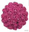 Bridal Wedding Flowers in Dark Pink Classic Roses with Diamantes  64.95 sarahsflowers.co.uk.jpg
