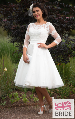 Timeless Chic Polly Tea Lengh Wedding Dress With Sleeves (19).png