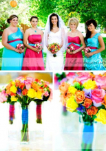 colorful-vibrant-outdoor-wedding-fun-vibe-fuschia-aqua-bridesmaids-dresses-colorful-bridal-bouquet-flowers-orange-chinese-lanterns.JPG