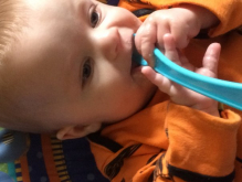 Baby porridge going down well.