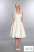 Eliza Timeless Chic Tea Length Vintage 1950s Style Wedding Dress Satin Halter Neck With Lace .JPG