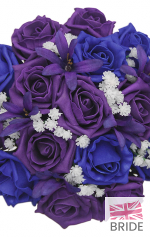 Purple & Royal Blue Rose Bridesmaids Posy with Agapanthus & Gpy  49.25 sarahsflowers.co.uk.jpg