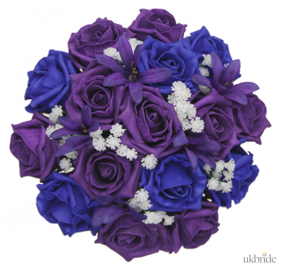 Purple & Royal Blue Rose Bridesmaids Posy with Agapanthus & Gpy  49.25 sarahsflowers.co.uk.jpg