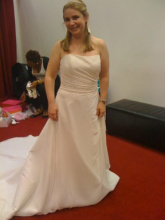 Dress on me before alterations (got taken in 2.5inch and 7.75inch off the bottom)LOL!!!