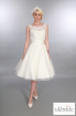 Anara Lace Timeless Chic Tea Length Wedding Dress Vintage Style Lace  Tulle.JPG