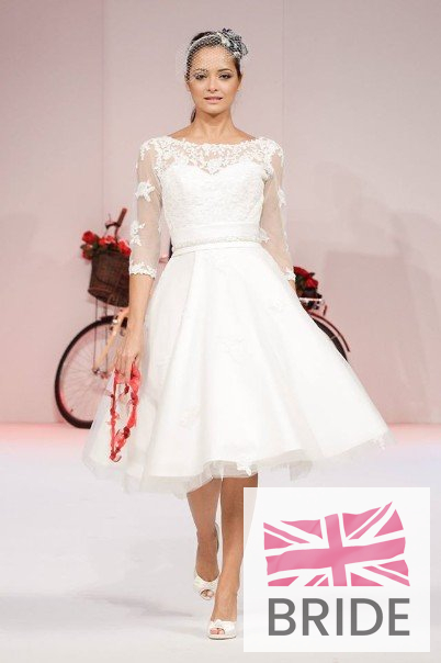 Polly Timeless Chic Tea Length Wedding Dress Vintage Inspired Sleeves.jpg