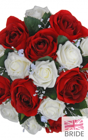 Red & Ivory Artificial Rose Bridal Bouquet with Heather and Beads  64.95 sarahsflowers.co.uk.jpg