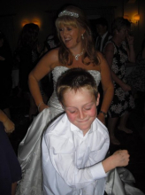 Dancing with my son, love his face!! LOL