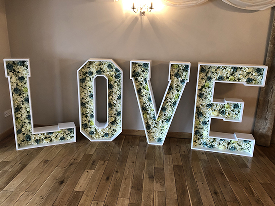 Love spelled out in large letters