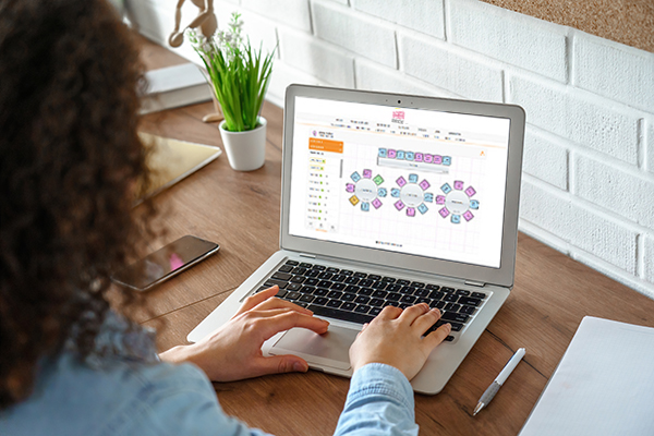 Woman using Table Planner