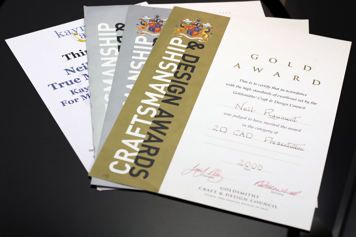 Goldsmiths Crafts & Design Award - 1 Gold,2 Silver