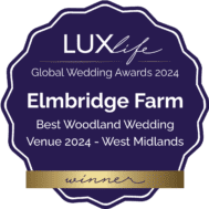 Lux Life Global Wedding Awards 2024 - Best Woodland Wedding Venue West Midlands 2024