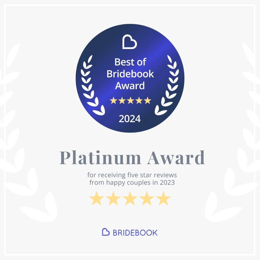 Bridebook 2024 Client Voted Platinum Award