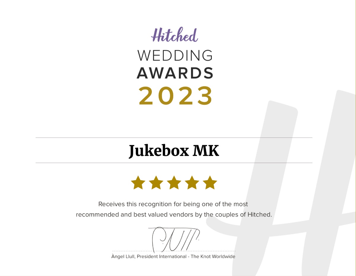 Award for being one of Hitched’s most recommended wedding suppliers in 2023.