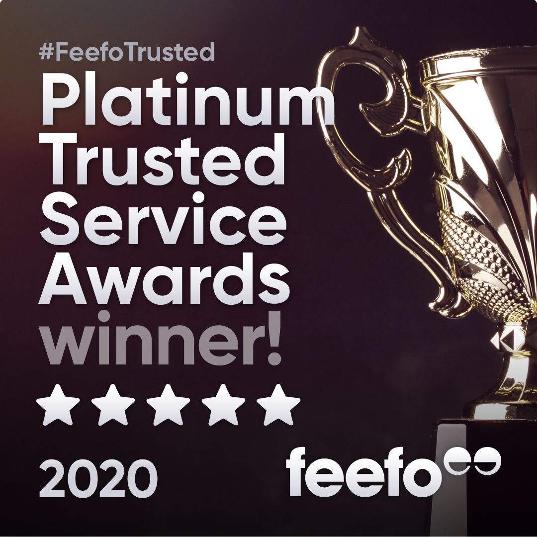 Feefo Platinum Trusted Service 2019 & 2020