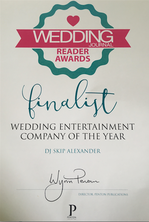 This was voted by the readers of the wedding journal company of the year.