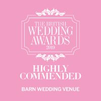 Highly Commended at the British Wedding Awards - Barn Wedding Venue