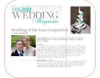 Essex Magazine Wedding of the year competition