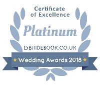 Platinum Certificate of Excellence in the 2018 Wedding Awards