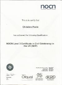 NOCN level 3 accreditation in Civil Celebrancy in the UK